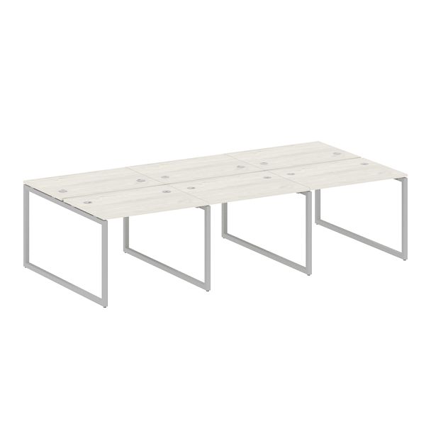 Metal System Quattro Р. ст. на 6 раб. места на О-образном м/к 40БО.СМ-6.1 Дуб наварра/Серый металл 3000*1475*750 - Вид 1