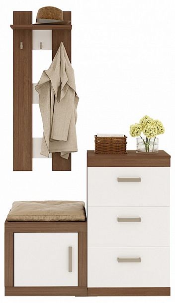 Стенка для прихожей Toivo ТОЙ-ПР 4 Белый/Шамони - Вид 1