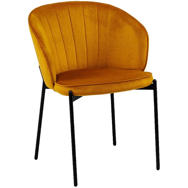 Комплект кухонных стульев Миэль горчичный велюр/черный, 4 шт. - Вид 3