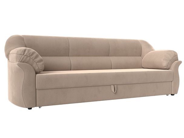 Диван прямой Карнелла (полностью велюр бежевый) - Вид 1