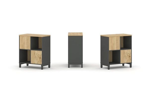 Style Project Набор стеллажа 2-х сторон., 2 яр. SN.NSD-221 Антрацит/Тиквуд Светлый/Металл Антрацит 7 - Вид 1