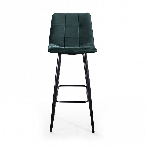 Стул барный UNO, бархат зелёный 19 / чёрный конус - Вид 3