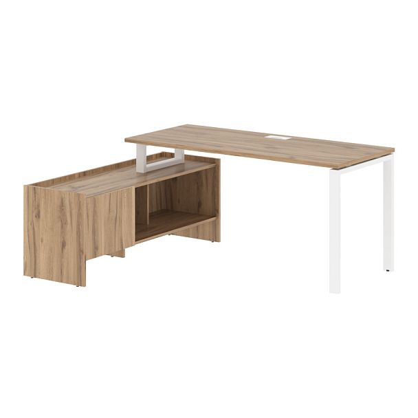 Стол с тумбой EUCT 17614 Дуб Денвер светлый/Белый 1760х1400х750 EDIS - Вид 1