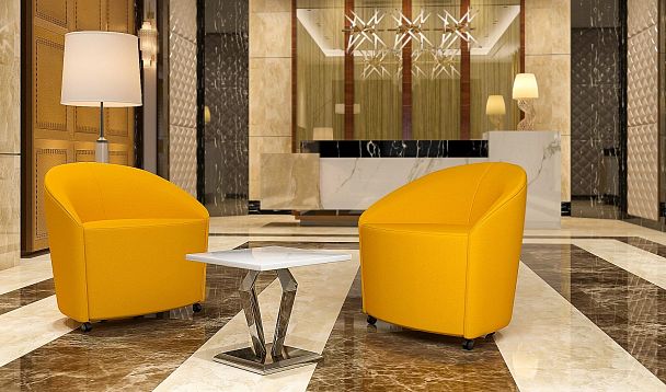 Кресло "3D" стационарное бежевое - Вид 6