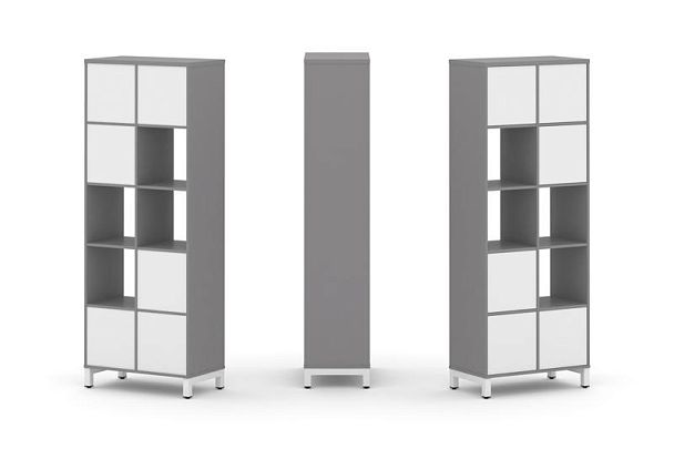 Стайл Проджект Набор стеллажа одностороннего, 5 ярусов SN.NS-521 Серый Пепел/Белый/Металл Белый 754* - Вид 1