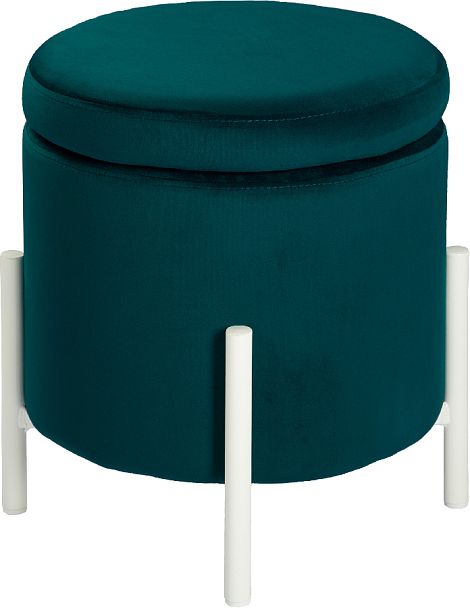 Пуф Кен с местом для хранения Изумрудный велюр Confetti izumrud/белый - Вид 2