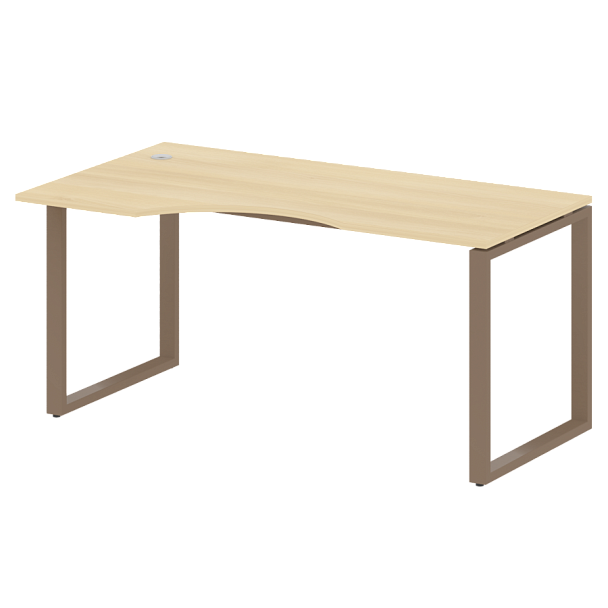Metal System Стол криволинейный левый на О-образном м/к БО.СА-1 (L) Акация/Мокко металл 1600*900*750 - Вид 1
