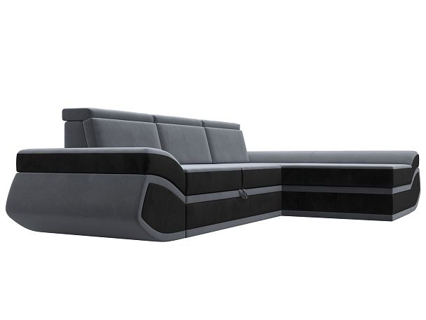 Диван угловой Лига-032 правый угол Велюр серый - Вид 3