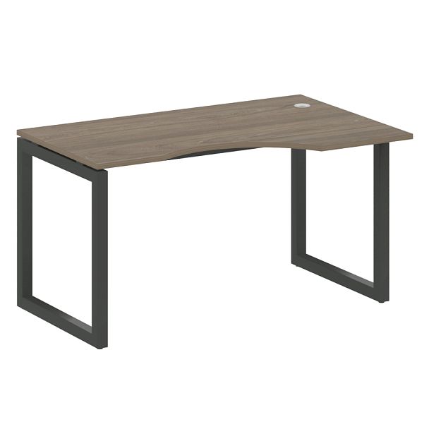 Metal System Quattro Стол криволинейный правый на О-образном м/к 50БО.СА-2 (R) Вяз/Антрацит металл 1400*900*750 - Вид 1