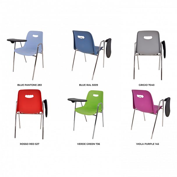 Стул Venezia (4 высокие ножки с подлокотниками + столик TLT) хром, зеленый - Вид 5