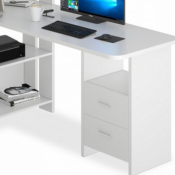 Стол компьютерный Домино Lite СТЛ-ОВ+С120Р Белый - Вид 3