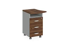 БЕРЛИН / BERLIN Тумба приставная левая 570х600х740 Орех Вармия/Серый - Фото предпросмотра