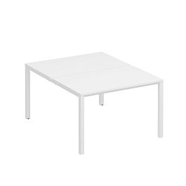 Рабочая станция на металлокаркасе КФ (2х120) Комфорт КФ К.Б1 1144 БП белый премиум / белый - Фото предпросмотра