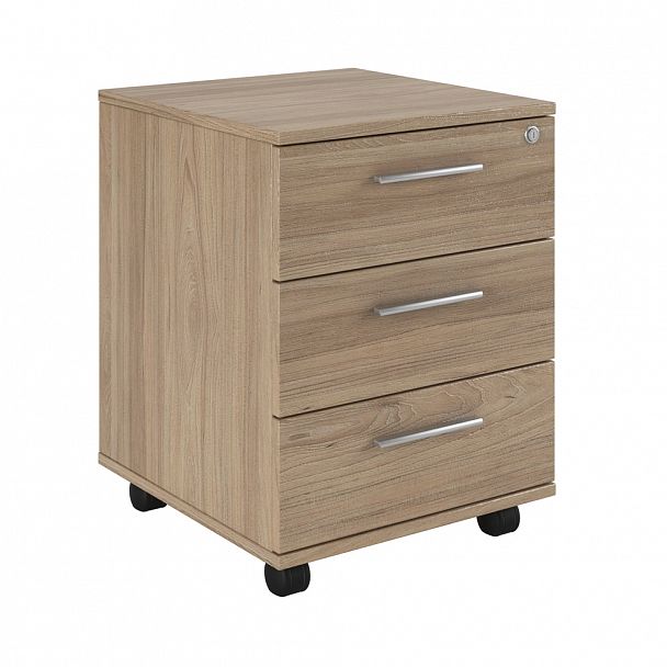 Тумба подкатная с 3 ящиками, древесный Asti 45x43x51 вяз - Вид 1