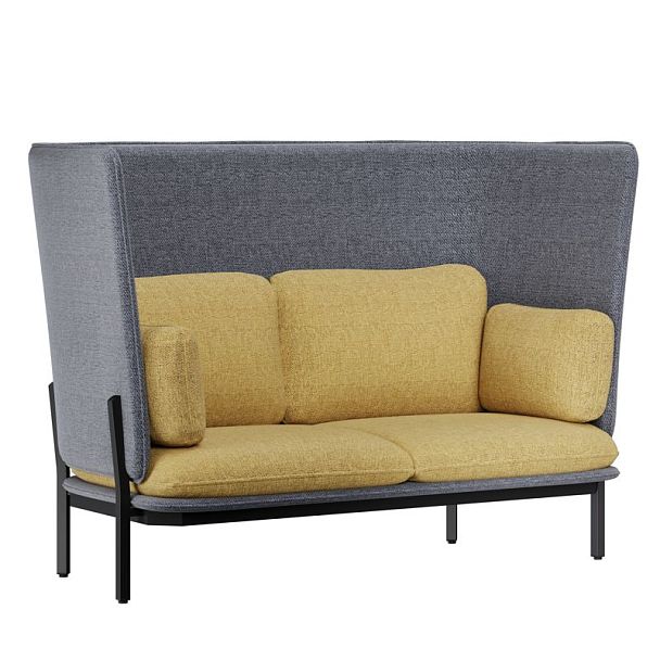 Stato Диван двухместный  с высокой спинкой STA-02 Matrix 543/Matrix 994/Металл Черный 1820*900*1200 - Вид 1