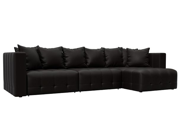 Диван угловой Лига-052 НПБ Лонг угол универсальный Экокожа коричневый - Вид 1