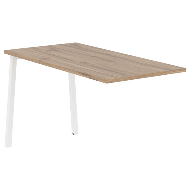 Брифинг-приставка ELB 1367 Дуб Денвер светлый/Белый 1360х670х750 EDIS - Вид 1