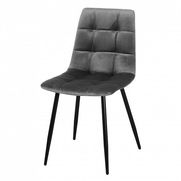 Стул "Чили-РФ" РФ-210 черные ножки, цвет серый велюр - Вид 7