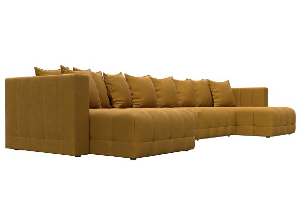 Диван П-образный Лига-052 НПБ Лонг Велюр желтый - Вид 3