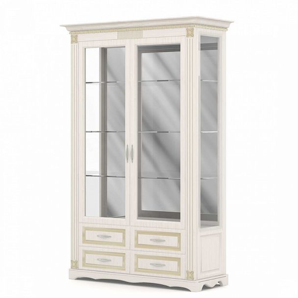 Шкаф-витрина "Офисные шкафы для документов" ПК-МНК-ШК212Х129С2/Я4-В1-1030 ясень - Вид 1