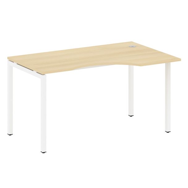 Metal System Quattro Стол криволинейный правый на П-образном м/к 40БП.СА-2 (R) Акация/Белый металл 1400*900*750 - Вид 1