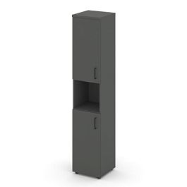 Стайл Проджект Шкаф высокий узкий SN.STU-107(L) Антрацит/Черный Ручки 400*400*1982 - Фото предпросмотра