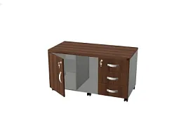 БЕРЛИН / BERLIN Сервисная тумба для копировальной техники 1100х560х740 Орех Вармия/Серый - Фото предпросмотра