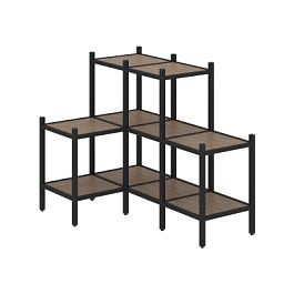 Loft Угловой внутренний стеллаж наборный VR.L-37 Дуб аризона/Чёрный металл 862*1278*1047 - Фото предпросмотра