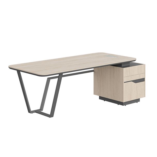Стол СФ-571101.1 Дуб светлый/Черный графит 2225х900х762 LINE - Вид 1