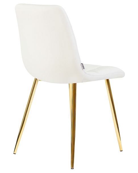 Стул обеденный DOBRIN ALEX (золотые ножки, белая экокожа (P-02)) - Вид 4