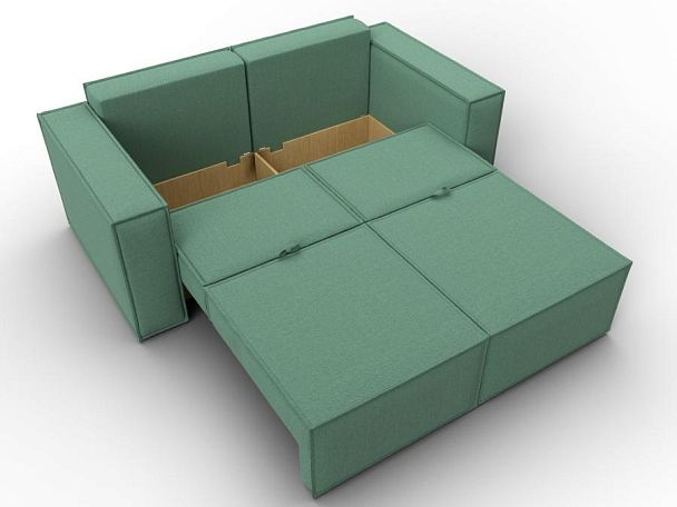 Диван прямой Куба мини Рогожка зеленый - Вид 8
