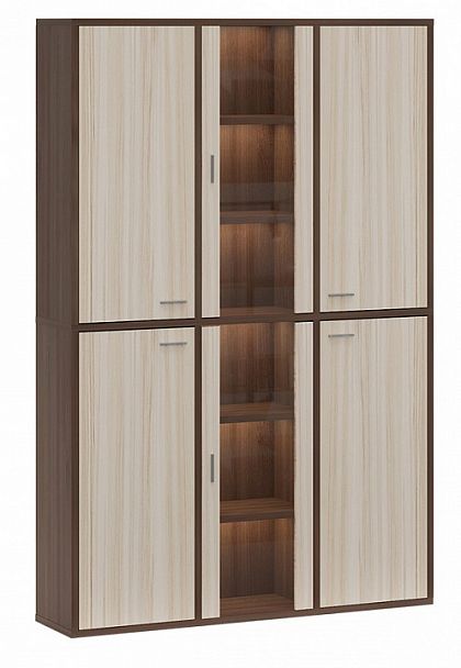 Шкаф-витрина Домино СУ(ш3в2)+4ФГ+2ФС Карамель/Шамони - Вид 1