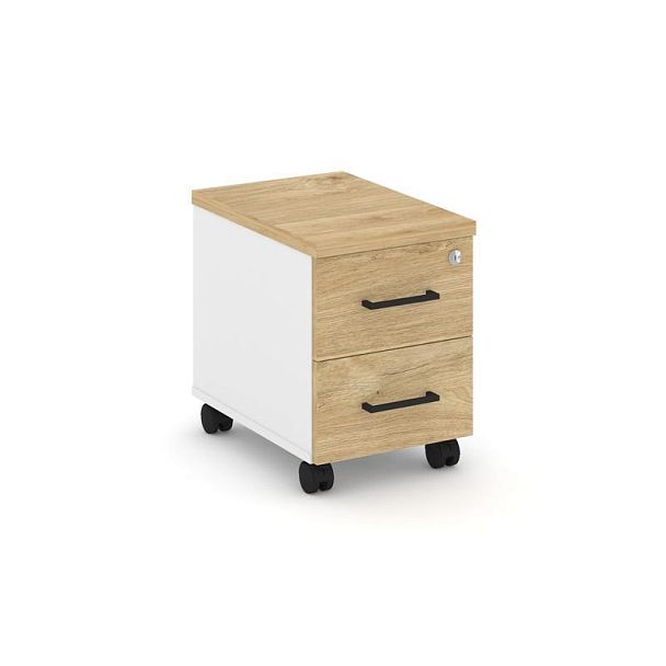 Стайл Проджект Тумба мобильная з/с ЛХДФ SN.TM-003 Белый/Тиквуд Светлый/Тиквуд Светлый/Металл Черный - Вид 1