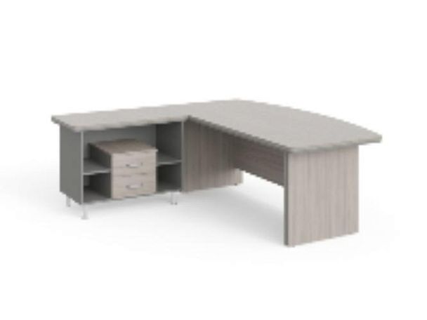 Стол руководителя угловой без вставок L,R 2000 Берлин Дрифтвуд СРУ 20-200 - Вид 2