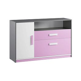 Спальня Кэнди Комод КК-1 (корпус) графит/белый - Фото предпросмотра