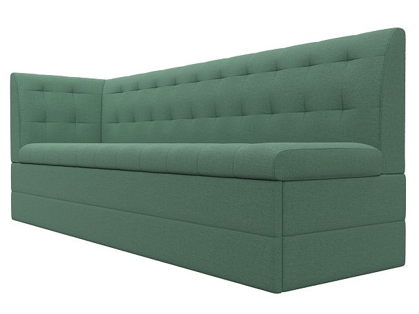 Диван кухонный Бриз с углом слева Рогожка зеленый - Вид 3