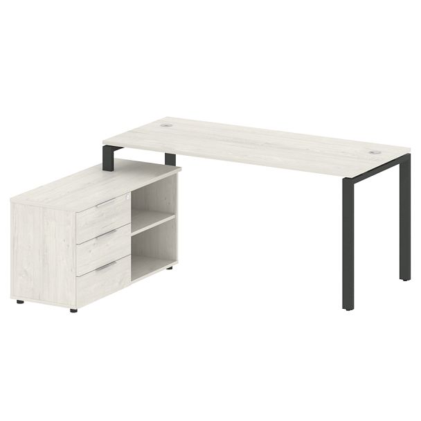 Metal System Р. ст. с тумбой на П-образном м/к БП.РС-СТС-2.4 (L) Дуб наварра/Антрацит металл 1700*1520*750 - Вид 1