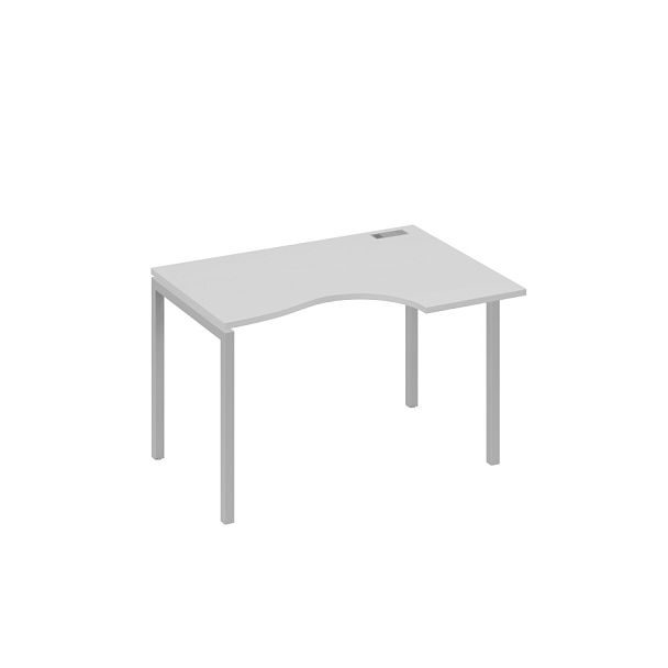 Стол эргономичный правый "Классика" на металлокаркасе DUE A4 А4 Б2 042 БП серый / металлокаркас серый - Вид 1