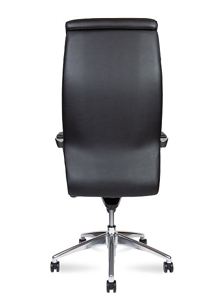Кресло офисное / Madrid Black / алюминиевая  база / черная экокожа - Вид 5