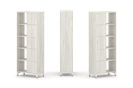 Стайл Проджект Набор стеллажа 2-х сторон., 5 яр. SN.NSD-521 Дуб Наварра/Металл Белый 754*400*1982 - Фото предпросмотра