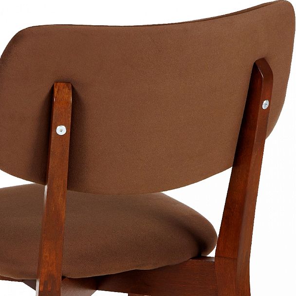 Стул деревянный с мягким сиденьем Мэти Темный орех/Коричневый велюр - Вид 8