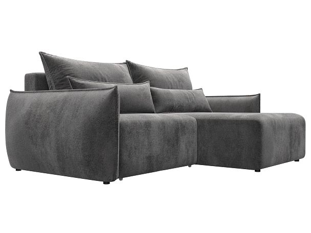 Диван угловой Лига-051 НПБ угол универсальный Велюр серый - Вид 3