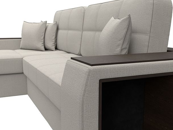 Диван угловой Брюссель левый угол Рогожка бежевый - Вид 4