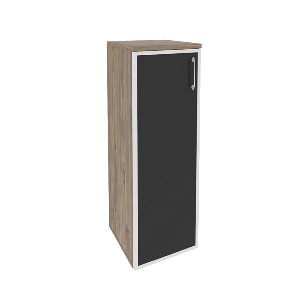 Onix Шкаф средний узкий левый O.SU-2.4 R (L) black Тиквуд темный/Стекло black 400*420*1207 - Вид 1