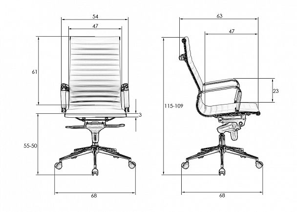 Офисное кресло для руководителей DOBRIN CLARK (серый) - Вид 12