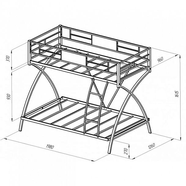 Двухъярусная кровать "Виньола" коричневый - Вид 2