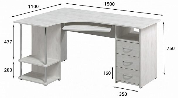 Стол компьютерный Эконом Стандарт С-237 - Вид 2