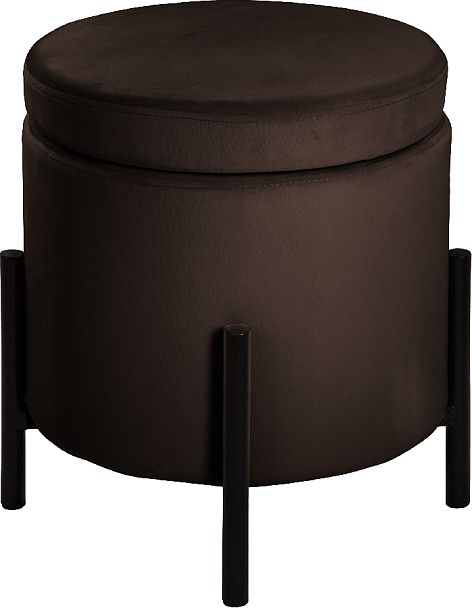 Комплект пуфов Кен с местом для хранения Коричневый велюр Confetti coffee/черный, 2 шт. - Вид 2