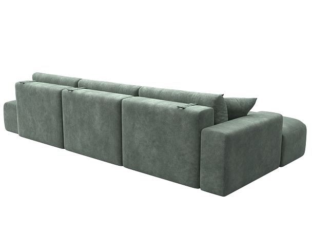 Диван угловой Лига-036 НПБ Модерн Лонг левый угол Велюр зеленый - Вид 6