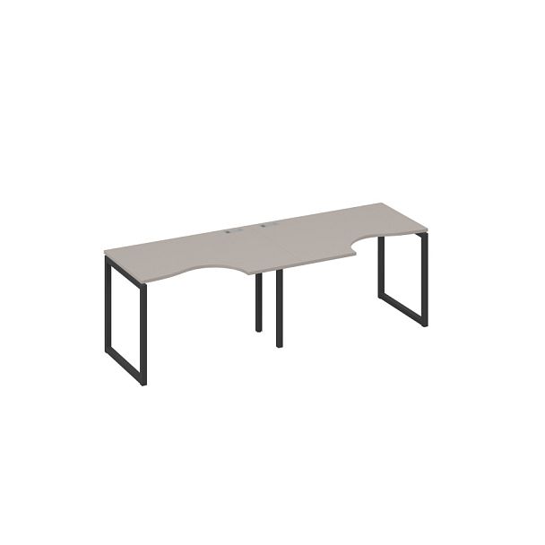 Рабочая станция столы Классика каркас QUATTRO (2х120) A4 А4 Б4 041-2 БП мокко премиум / металлокаркас антрацит - Вид 1